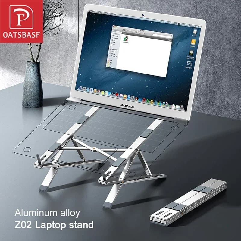 Oatsbasf Supporto per laptop portatile per MacBook Air iPad Tablet Supporto per notebook Mini supporto per computer pieghevole Supporto di raffreddamento Riser