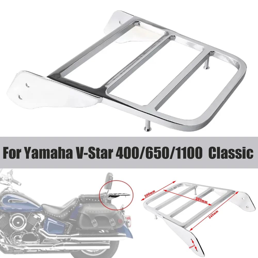 1 pz Accessori Moto Portapacchi Posteriore Sissy Bar per Yamaha VStar400 650 1998-2011 Classic Dragstar XVS 1100 2000-2011