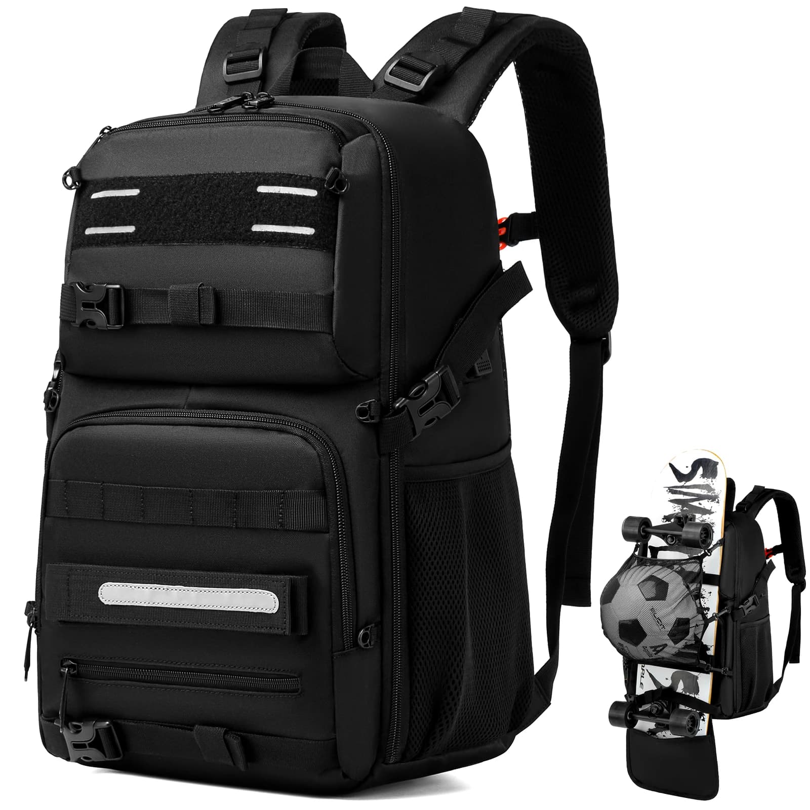 Zaino da Skateboard YH & GS con porta di ricarica USB zaino da basket multifunzionale per borsa sportiva da Longboard per Laptop da 15.6 pollici