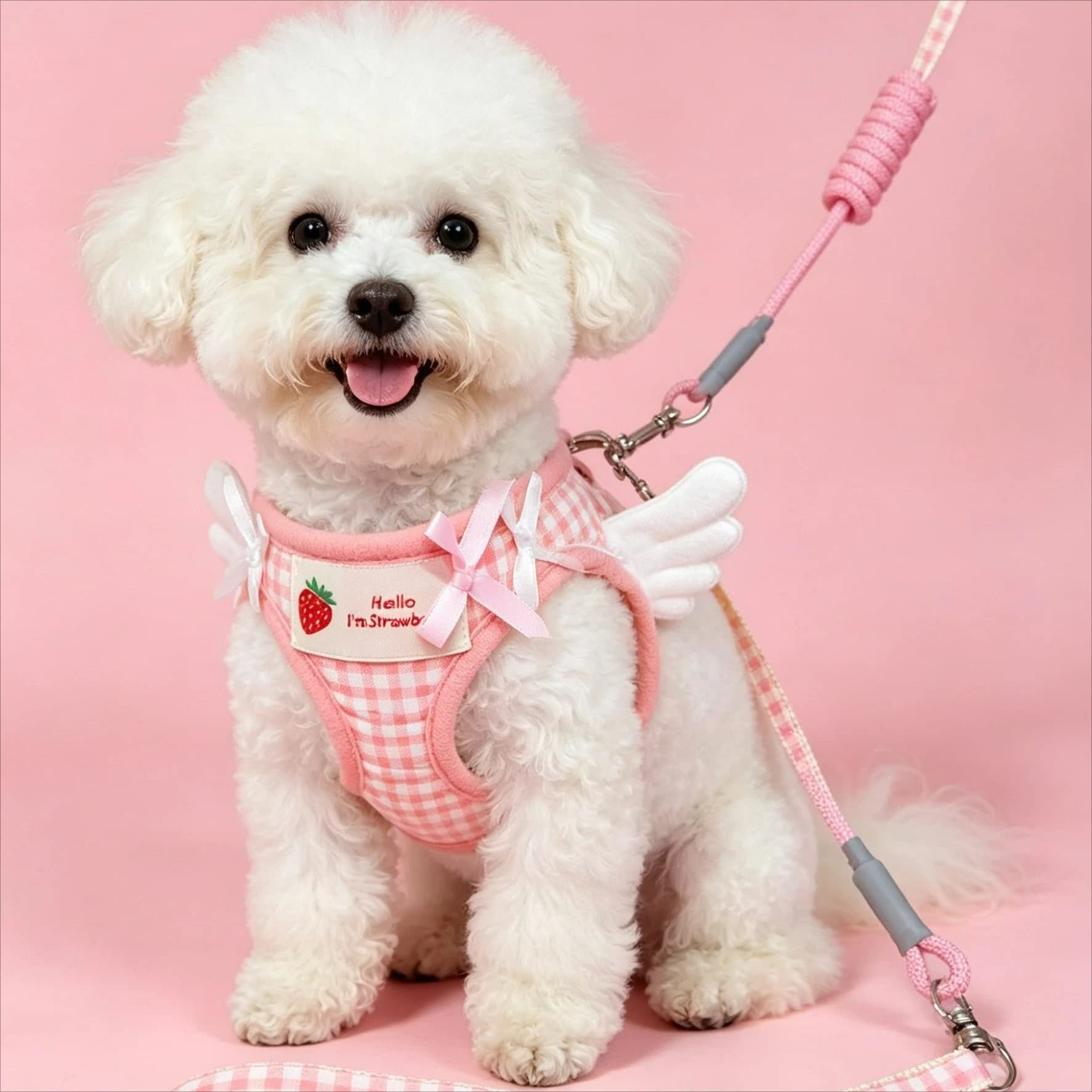 Pet Products Cute Little Angel Wings Pet Dogs Harness Collar Pet Chest Back Small Dogs Cats Strap Walking Harness Dog Collar Set