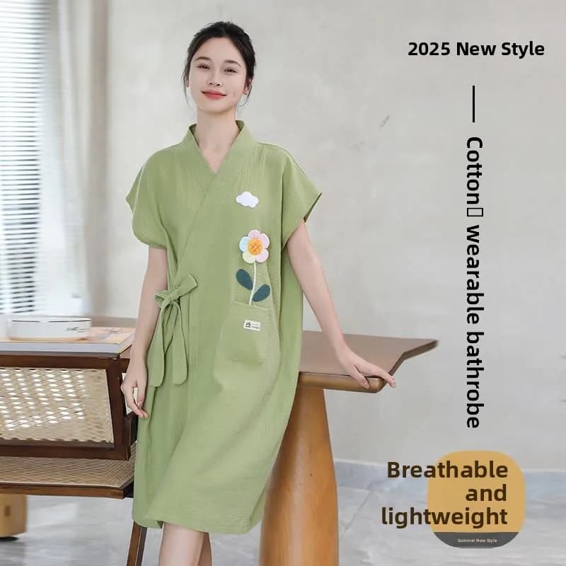 Asciugamano da Bagno in Puro Cotone Stile T-Shirt, Vestibile da Donna, Asciugatura Rapida, Accappatoio Estivo, Comodo e Assorbente per Casa, in Tessuto Morbido