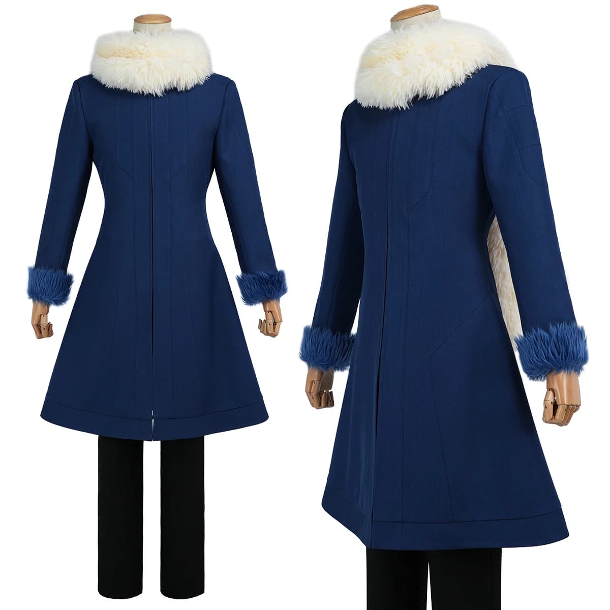 Costume Cosplay di Rimuru Tempest dall'Anime 'That Time I Got Reincarnated as a Slime', Cappotto Invernale Blu con Sciarpa per Convention e Halloween