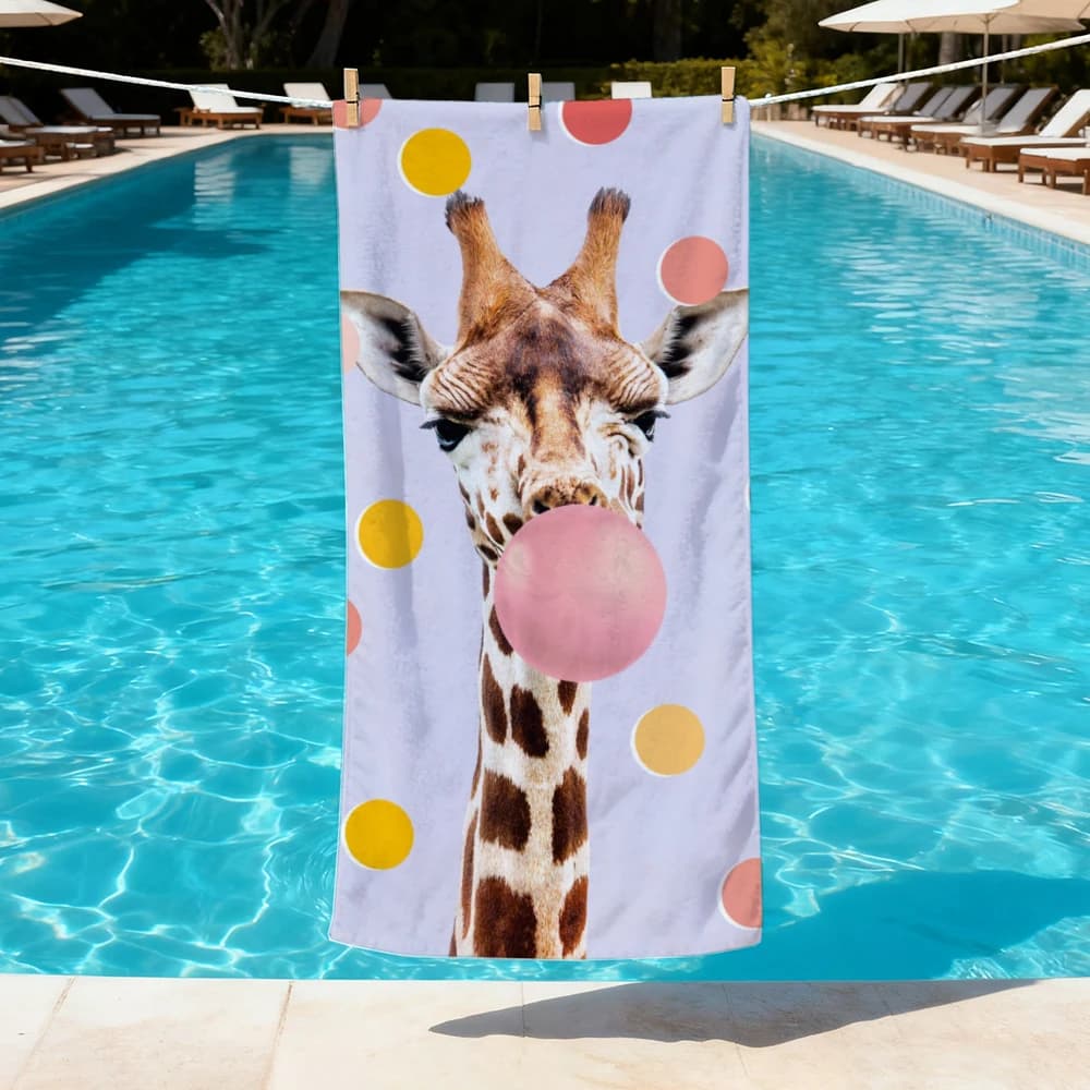 Asciugamani da spiaggia con giraffe e leopardi Kawaii, asciugamani da bagno per il corpo, sauna, viaggi, spa, accessori per il bagno, spiaggia, campeggio, picnic