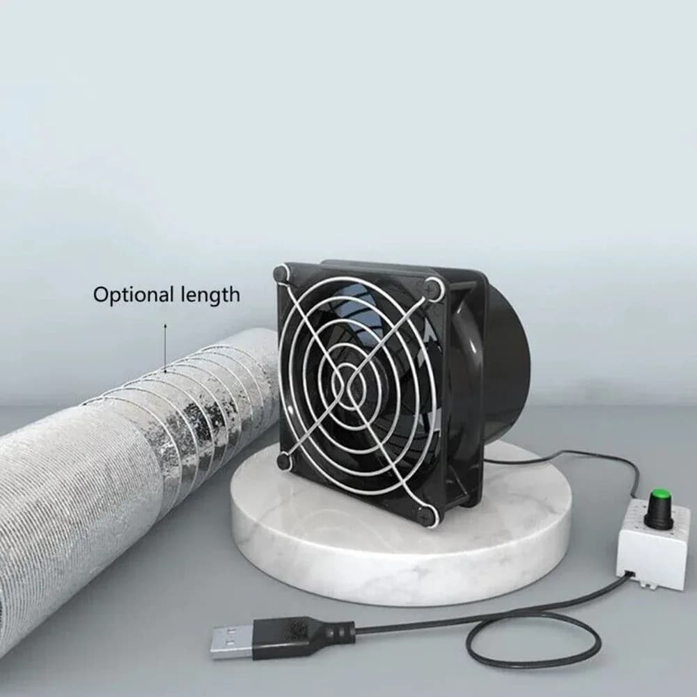Ventilatore ad Alte Prestazioni con Potente Aspirazione e Tubo in Plastica per un'Efficace Estrazione di Fumo e Polvere