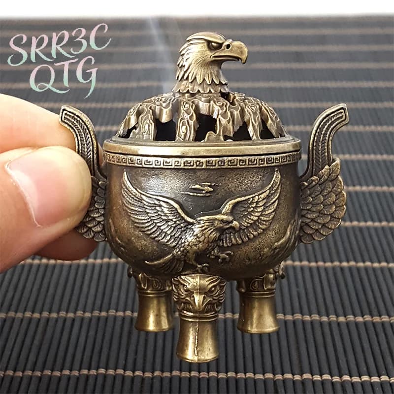 Hot Hot Alloy Incense Burner Hollow Out Four Legged Stick Holder Mini Sandalwood Censer Home Decoration