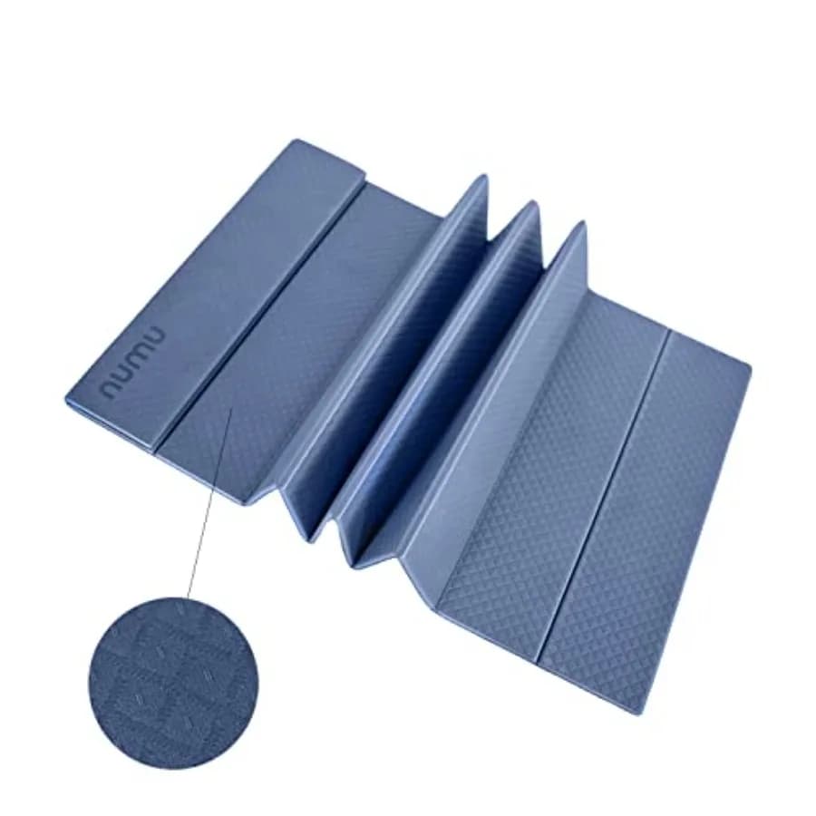 Tappetino da yoga pieghevole con tracolla per il trasporto - Tappetino da allenamento antiscivolo, leggero e portatile, spessore 1/4 di pollice - Perfetto per