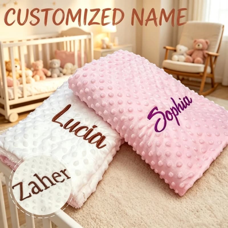 Coperta personalizzata per il primo nome del bambino Coperta personalizzata per bambini Neonato Ragazzo Ragazza Regalo di compleanno Swaddle Letto Coperta per culla per passeggino