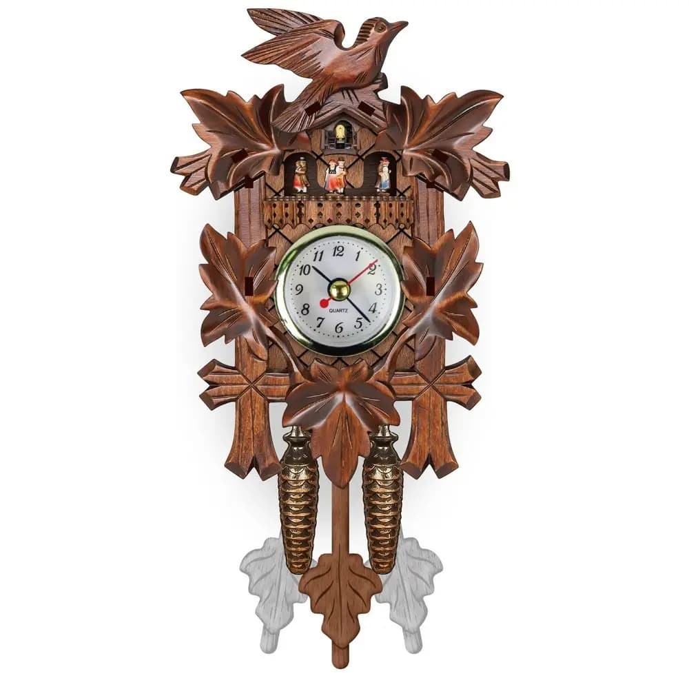 Durable Forest Tower Wood Pendulum Vintage Clocks Silent Wooden Wood Wall Clock Vintage 3D Chiming 3D Chiming Clock Home
