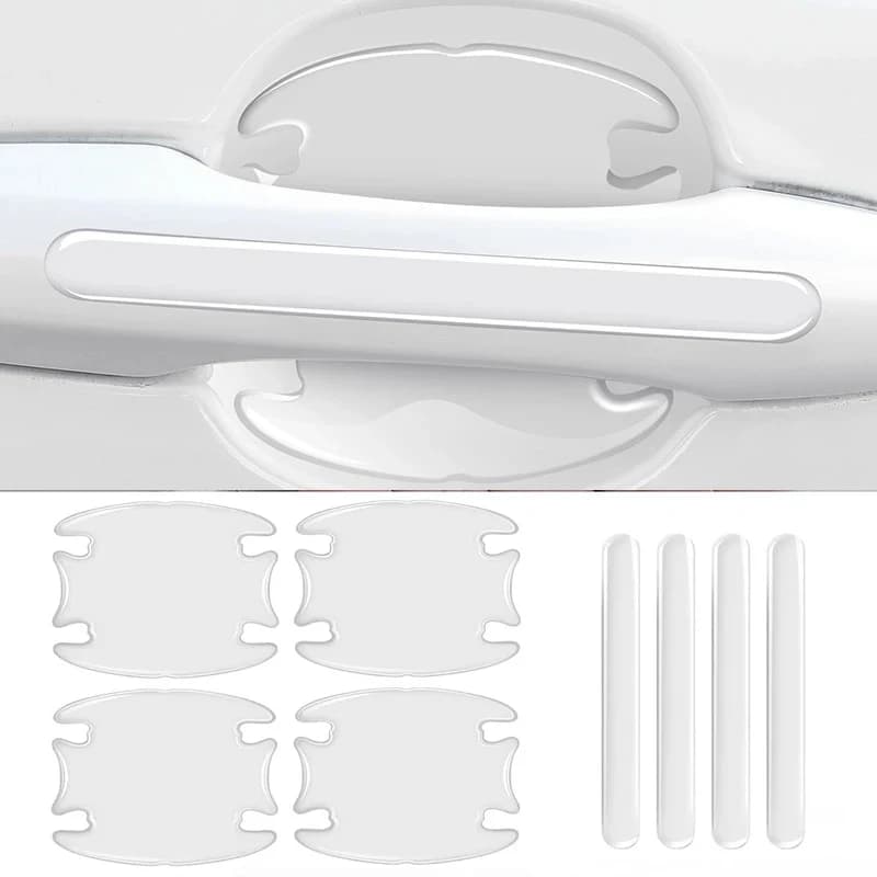 Set da 1/2/3 Pezzi di Adesivi Trasparenti Invisibili Protettivi Anti-Graffio per Maniglie e Specchietti Retrovisori Auto, in Silicone Anti-Collisione
