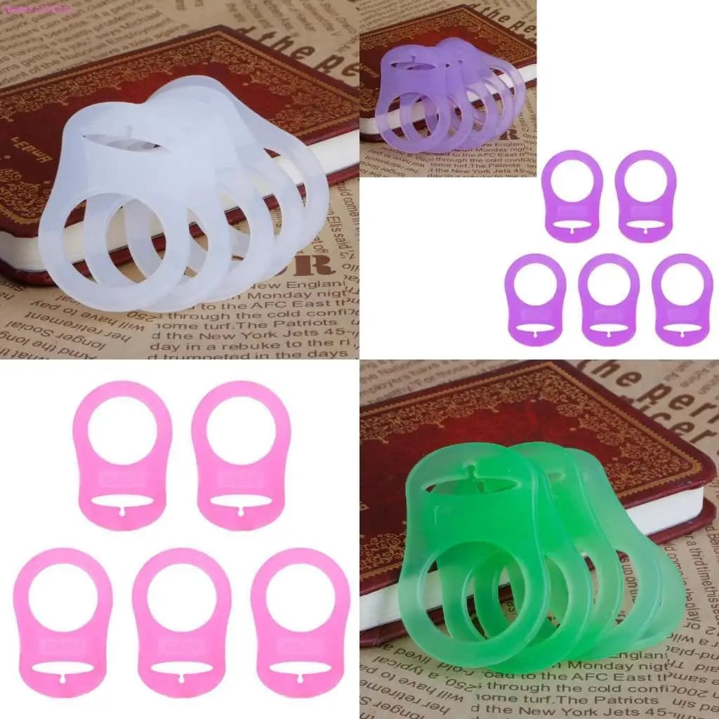 D0JC 5pcs Adattatore per pazziere Baby Adattatore Anelli in silicone Mam ciuccio Clips Nipple