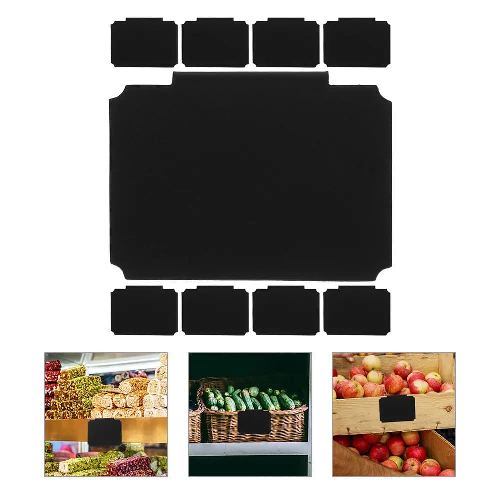 Set di 9 Clip per Etichette con Scatola Portaoggetti, Espositore Prezzi a Lavagna, Clip Cancellabili per Lavagna, Porta Cartelli per Negozi, Clip per Etichette