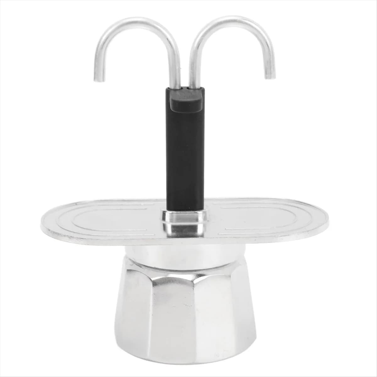 A97G Caffettiera da 2 tazze, mini caffettiera da 100 ml Doppio piano cottura in alluminio Macchina per caffè espresso per uso domestico in ufficio