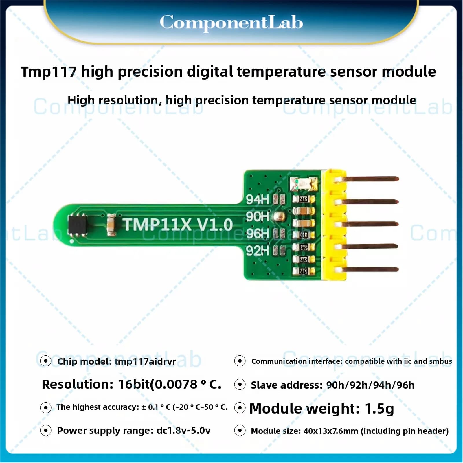 2-8 Pezzi Nuovo Modulo Originale TMP117, Modulo TMP119, Modulo TMP117A, Sensore di Temperatura Digitale ad Alta Precisione per Arduino