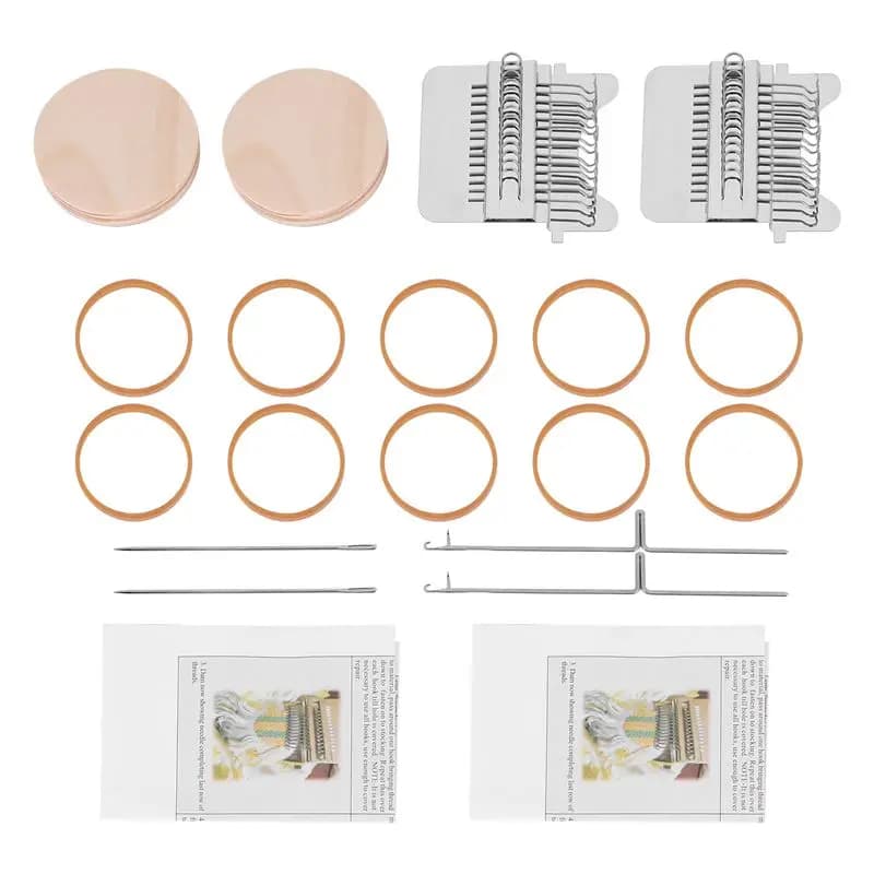 2 Sets Small Loom Speedweve Type Weave Tool DIY Wooden Speedweve Darning Tool Mini Fun Mending Loom (14 Hooks)-[LUCK 9]