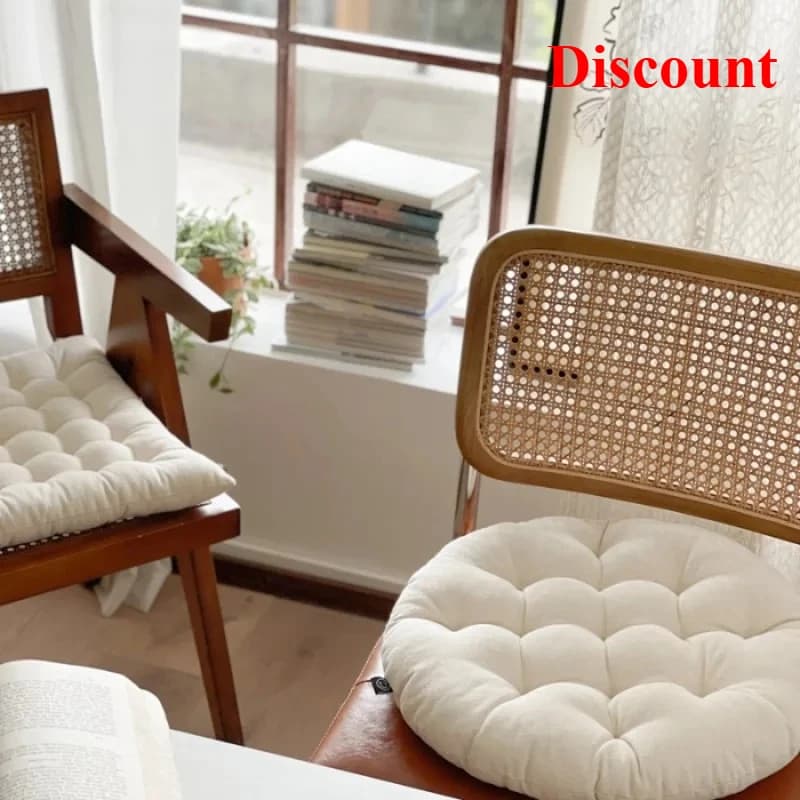 Nuovo cuscino per sedia da pranzo rotondo in tatami di fascia alta, cuscino per sedia, cuscino per sedile quadrato bianco semplice giapponese sedentario