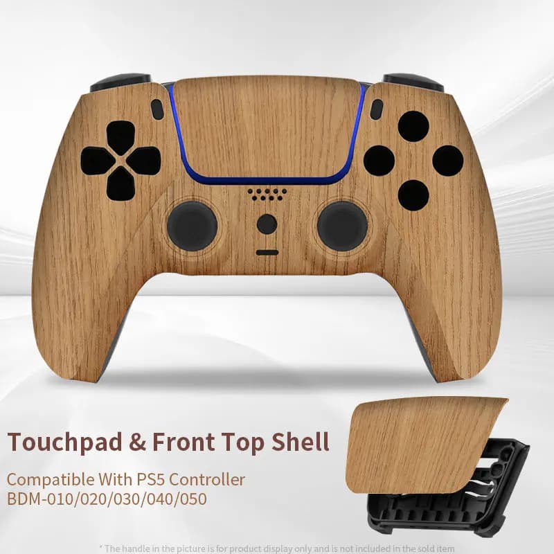 Adatto per controller PS5, guscio di ricambio con motivo effetto legno, accessori per modifica e riparazione della superficie.