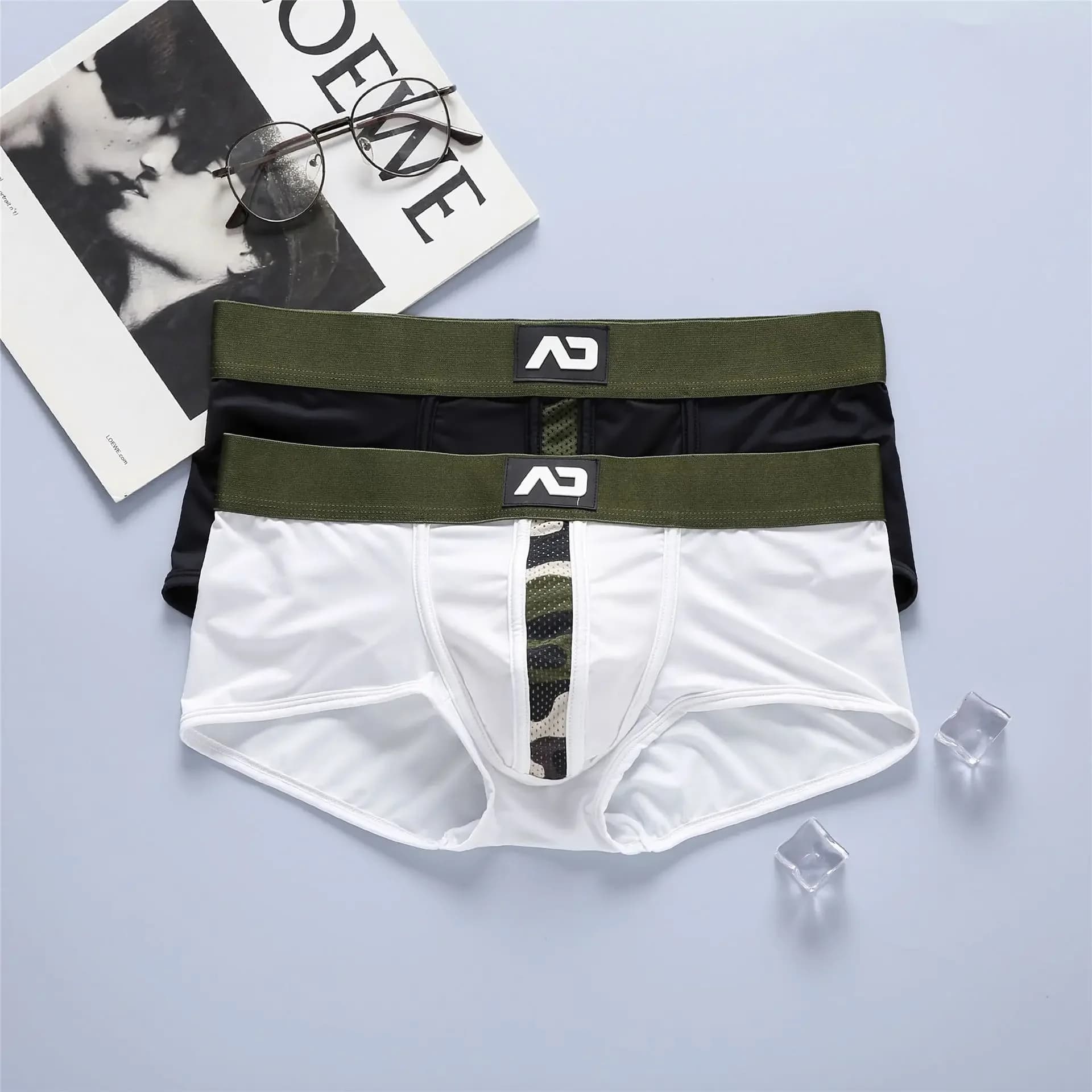 New Men's Flat Corner Underwear, Sexy 3-D Elastic Low Waist Bag, Comfortable Flat Corner Underwear
