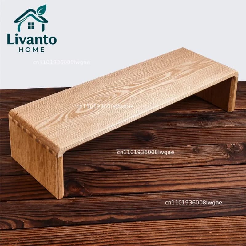 Supporto per Monitor in Legno di Noce Nero, Rialzo Ergonomico per Laptop con Ripiano e Organizzatore per Scrivania, Accessori per Ufficio