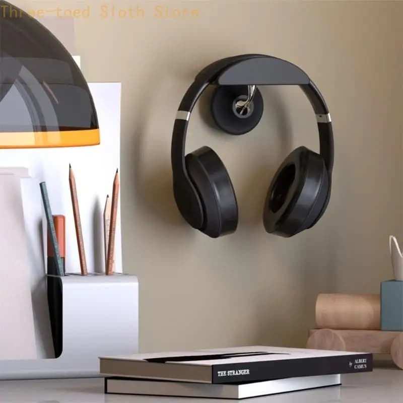 SelfAdhesive Headphone Wall Mount Bracket Heavy Duty No Damage Hanging Stand For Home Office Headsets Hooks Holder E74A
