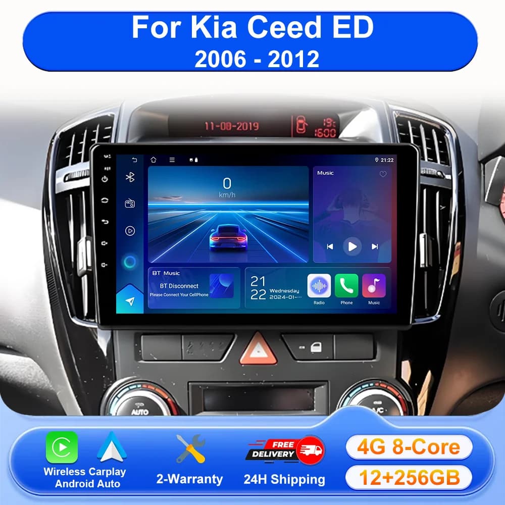Android 16 Car Radio For Kia Ceed ED 2006 - 2012 Multimedia Video Player GPS Navigation Carpay Auto Stereo 4G WIFI DSP QLED DVD