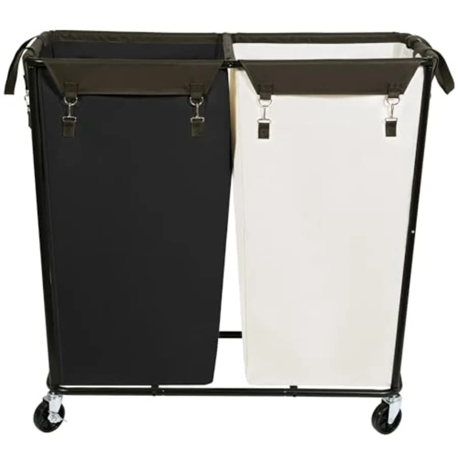 Cesto Portabiancheria Extra Large da 390L con Ruote e Sacchi Rimovibili per Hotel e Uso Domestico, Multicolore, con Rotelle