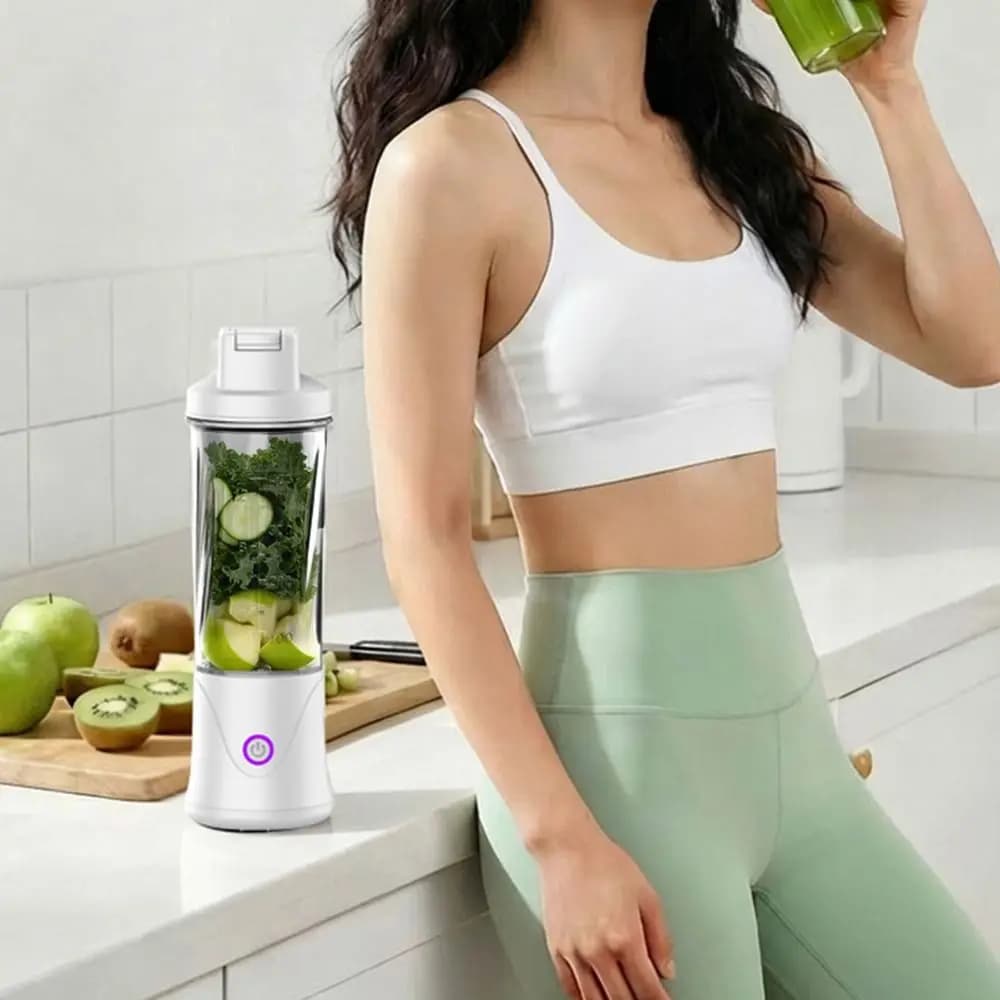 450ML Capacity Mini Blender Cup USB Charging Cordless Electric Fruit Juicer Small Plastic Fruit Extractor Cup Food Processing