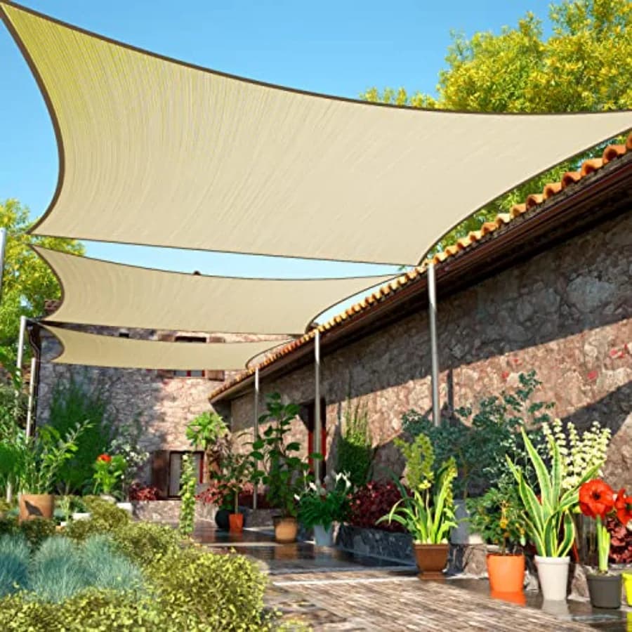 Beige 6' x 6' Parade Tent in Breathable Fabric and UV-resistant for Carport, Patio and Exterior