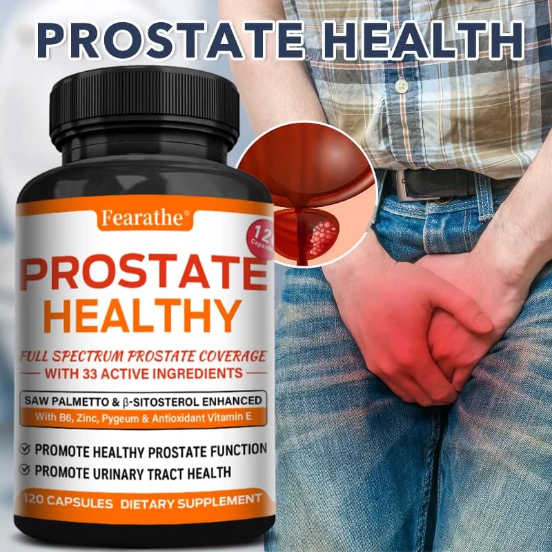Capsule per la salute della prostata da uomo, Saw Palmetto e Ortica, favoriscono il benessere della prostata e del tratto urinario, il comfort della vescica e la salute dei capelli