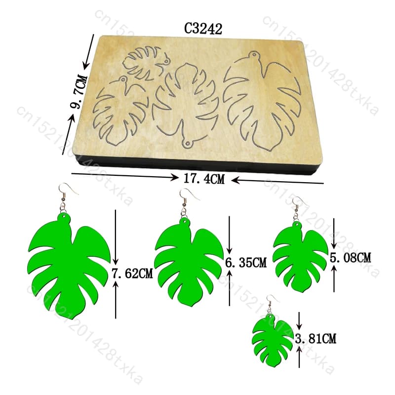 New Earrings Wooden Die for Scrapbooking, leaves Cutting Dies, C3242