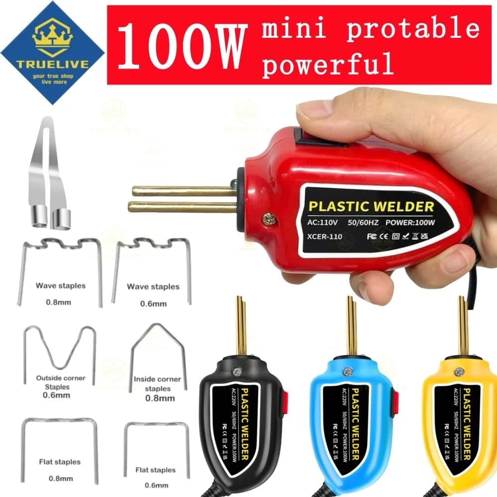 1200/600/200PCS 100W Saldatrice di Plastica Saldatore di Plastica Pistola Hot Cucitrice Paraurti Kit di Riparazione Saldatore Per La Riparazione Paraurti