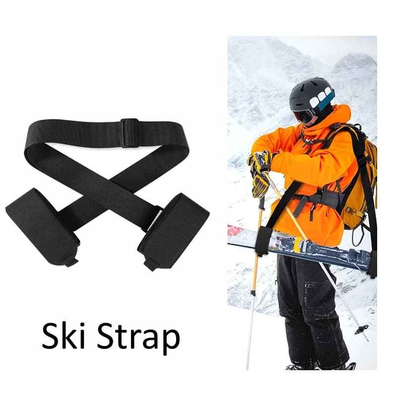 Ski Strap Adjustable Ski Wraps Self-Adhesive Velcro Snowboarding Accessories Binding Strap for Snow Board