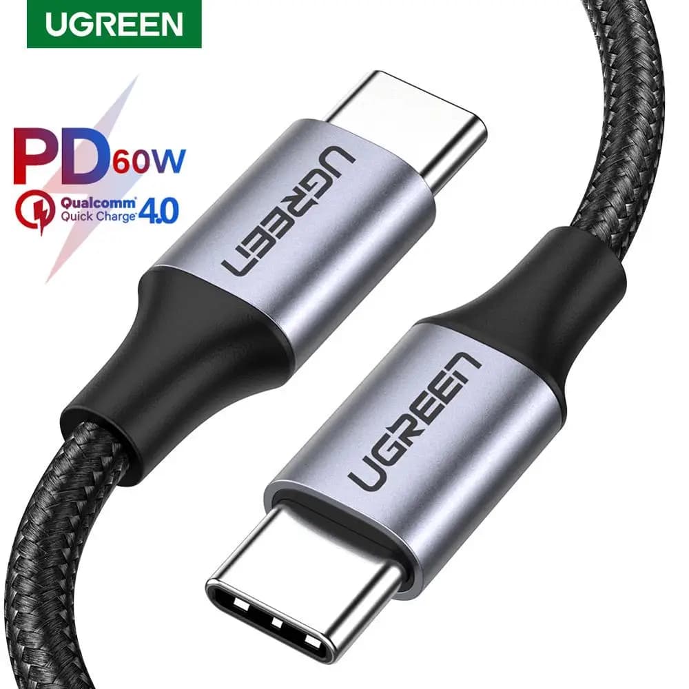 Ugreen Cavo da USB C a USB tipo C per MacBook Pro iPad 2020 Cavo di ricarica USB per Samsung S20 Huawei Cavo di ricarica rapida 4.0 PD 60W
