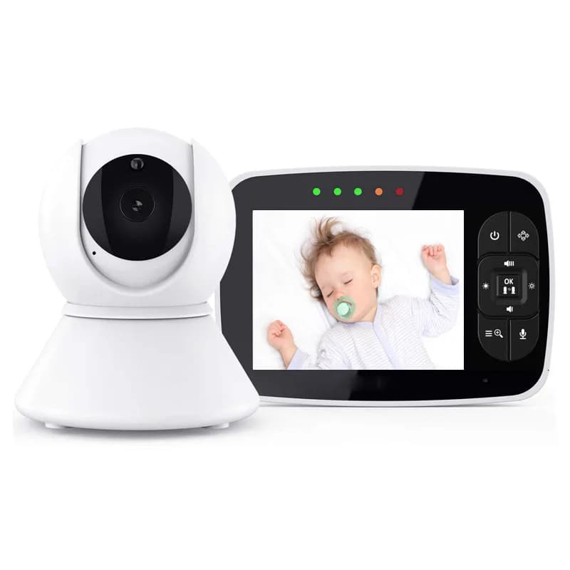 Monitor video per bambini Babystar da 3,5 pollici con visione notturna a infrarossi, wireless, con telecamera remota Pan-Tilt-Zoom