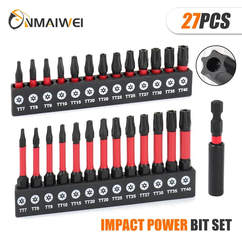 Torx Security Bit Set S2 Steel Magnetic Security Screwdriver Set 25/50mm Star Screwdriver Set for Shark Vacuum T7-T40