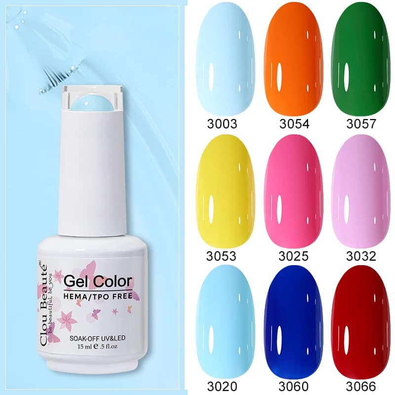 Clou Beaute 15ml Hema Free TPO Smalto gel Base Top Coat Vernis Semi Permanente UV Lampada LED Gel Smalto per unghie Base Coat