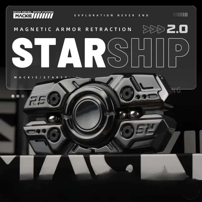 MACKIE EDC Starship 2.0 Open Armor Meccanico in metallo Fidget Spinner Decompressione Giocattolo da tavolo