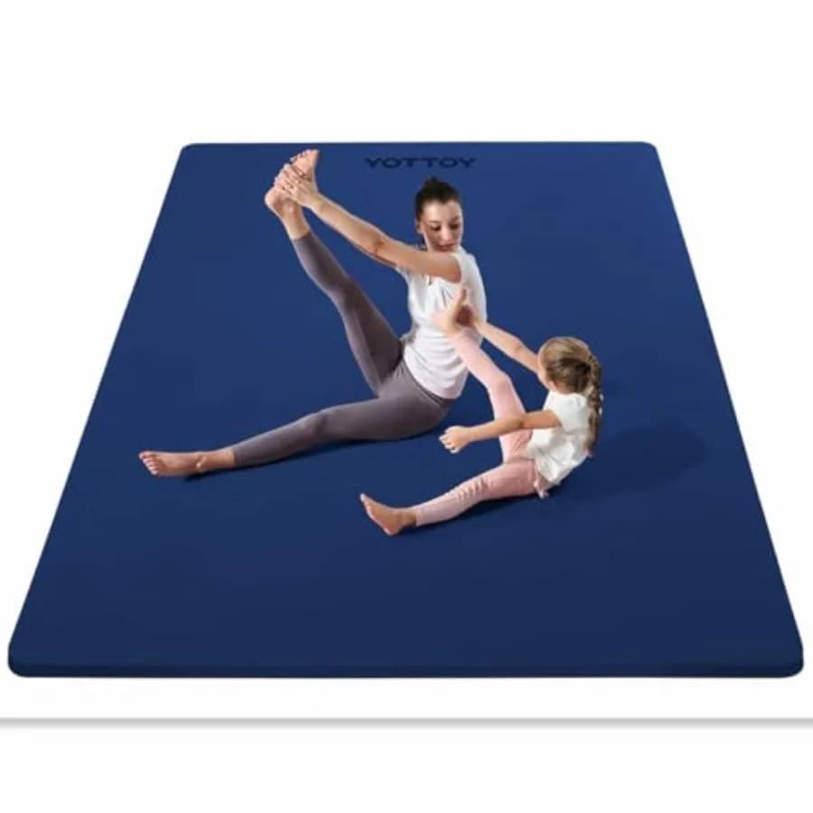 Tappetino Yoga Extra Largo in TPE 75x521/2 Pollici Antiscivolo per Pilates, Fitness, Barefoot, Palestra Domestica e Studio, con Cinghia e Asciugamano, Nero