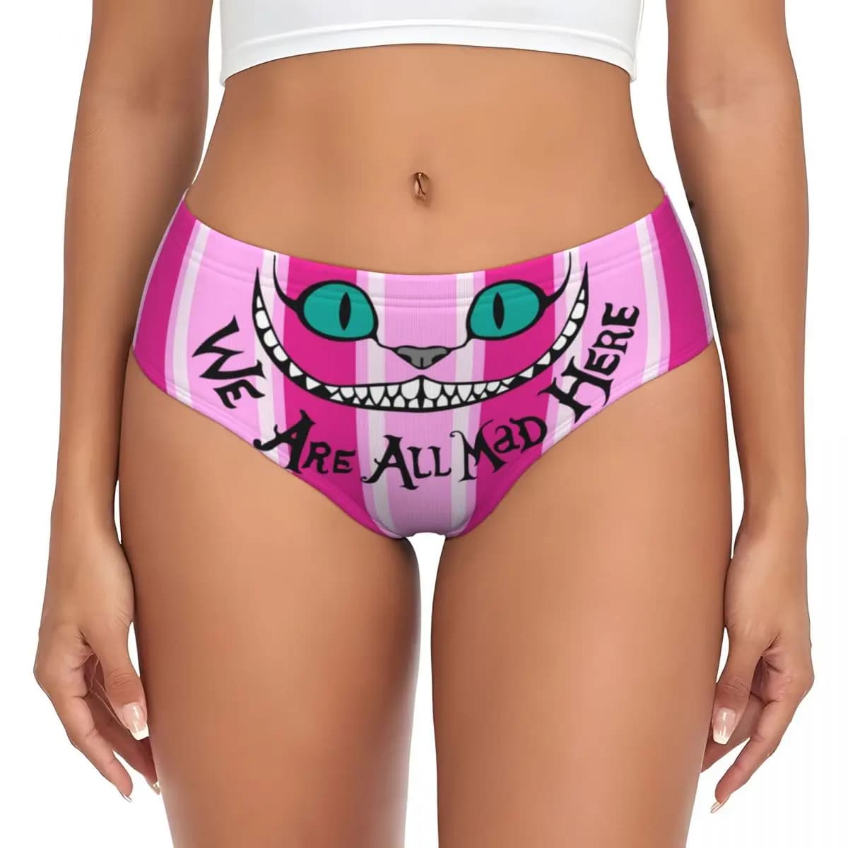 Custom Alice in Wonderland with Cheshire Cat for Women, Breathable Stretched Underwear, Valentine's Day Gifts