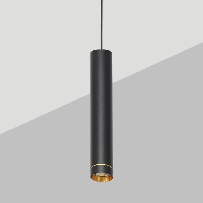 Lampada a sospensione LED cilindrica lunga in stile nordico per ristoranti, lampada a sospensione personalizzata a testa singola per la reception