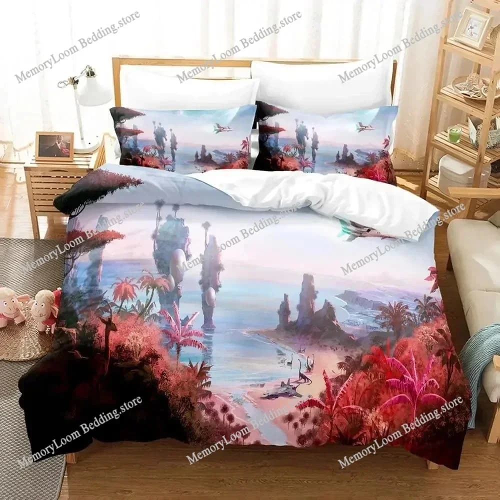 Set biancheria da letto ufficiale No Mans Sky 3D. Copripiumino con federe e lenzuolo per letti gemelli, completi, Queen, King. Per i fan e i giocatori.