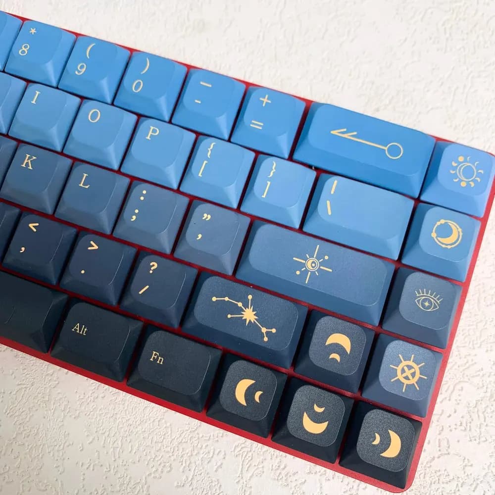 Low-profile Star Night Keyboard 130 Keys Thin Covers PBT Sublimation Tincture Covers on five sides for MX Switches Mechanical Keyboard
