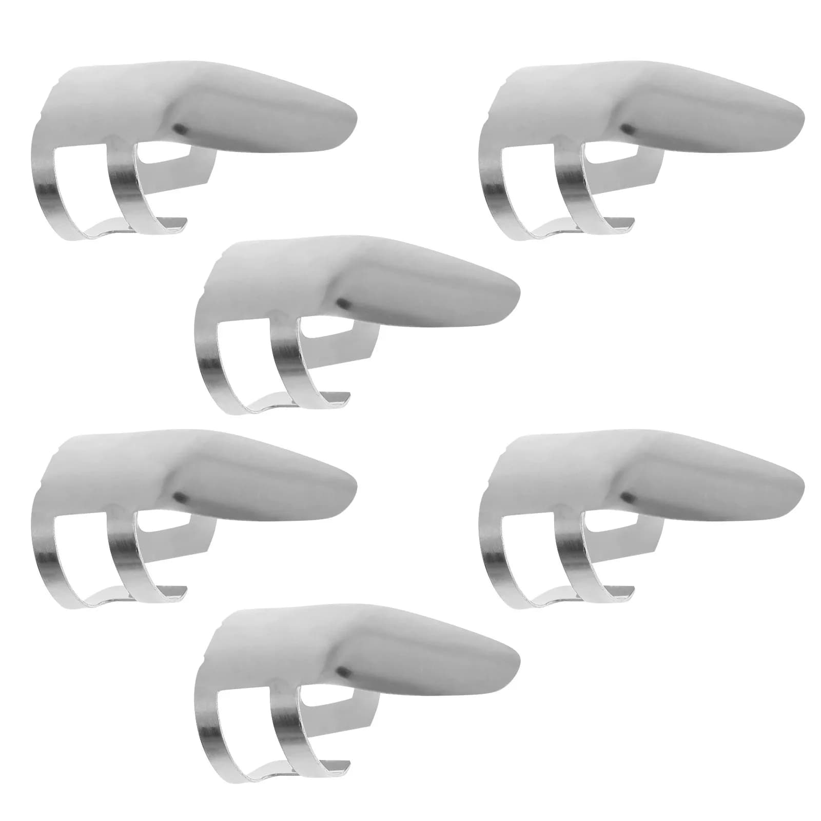 6Pcs Stainless Steel Large Hole Guitar Finger Picks Durable Finger Protectors for Guitar Banjo Playing Instrument Supply