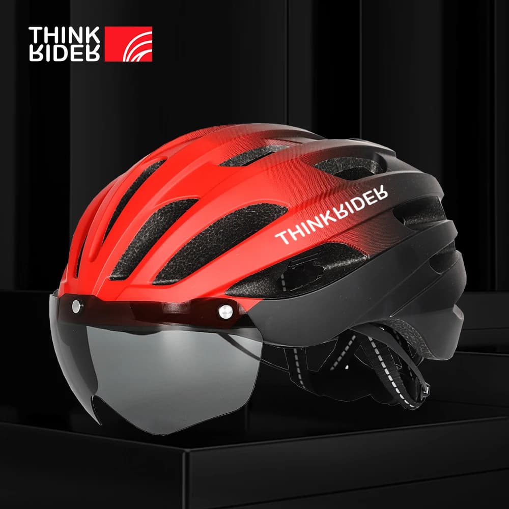 ThinkRider cycling helmet woman LED Light Helmet Road Mountain Bike Helmet Lens For Riding Bicycle Sports Skateboard Scooter