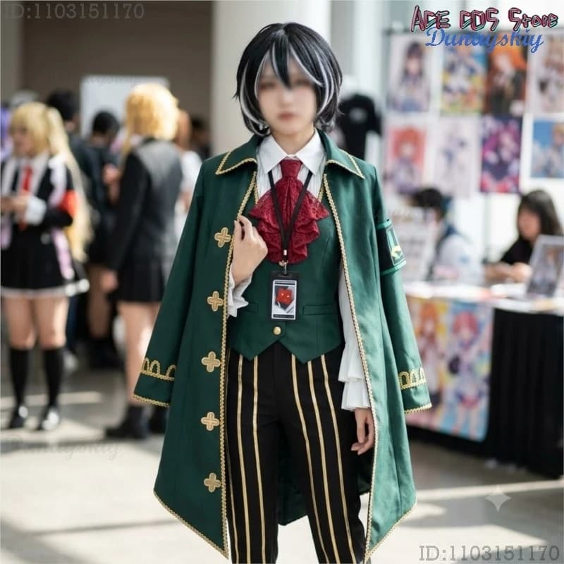 Cosplays Anime Limbus Company Moses Chapter 9 – White Stripes Pants Goth Uniform + Wig Halloween Game Cosplay Costume