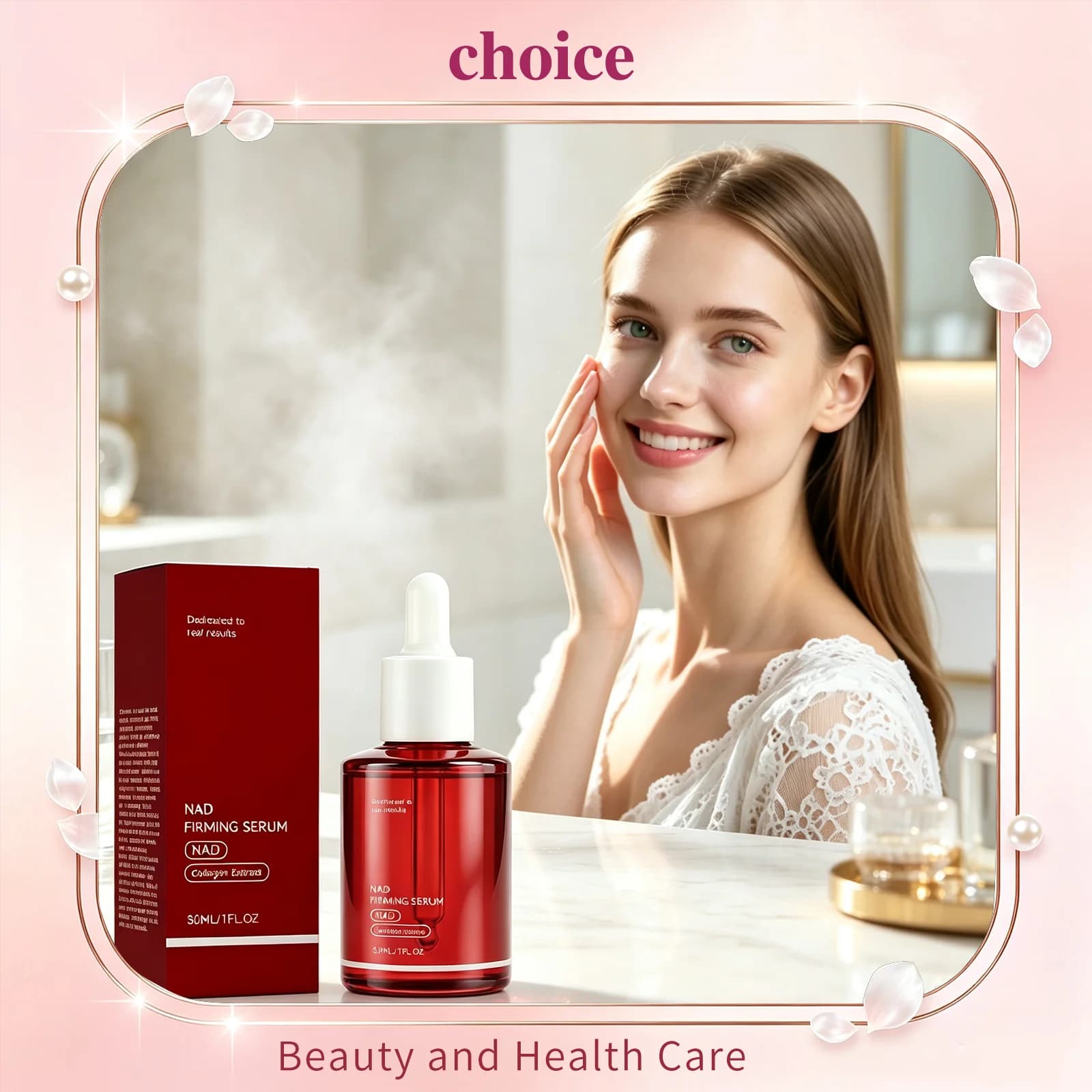 NAD+ Firming Facial Serum Collagen Peptide Essence Reduce Wrinkles Fine Lines Improve Skin Elasticity Hydrating Anti-Aging Serum