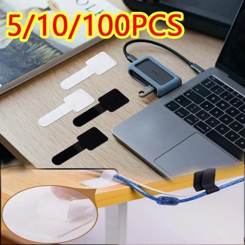Wire Organizer Reusable Cable Ties Fastening Cord Rope Holder Desk Management Self Adhesive Adjustable Cord Organizer Straps
