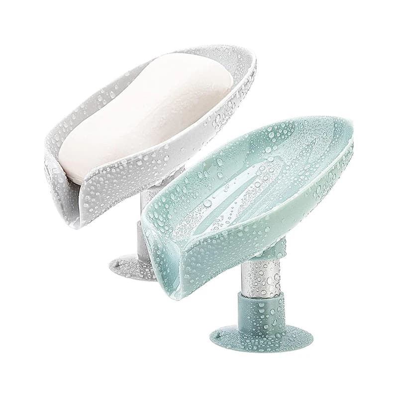 Nuovo Portasapone a Forma di Foglia con Ventosa, Vassoio Scolapiatti per Spugna Doccia, Contenitore per Accessori Bagno e Cucina