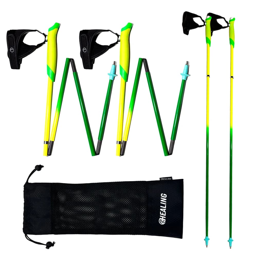 Portable Carbon Fiber Trekking Pole Lightweight Anti-Slip EVA Handle Folding Hiking Stick Camping Climbing
