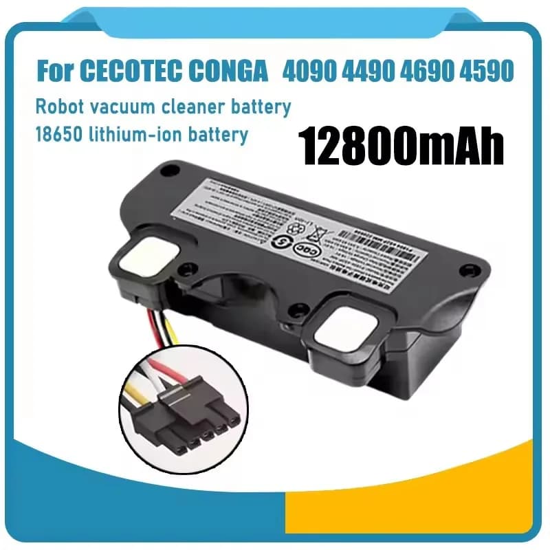 NEW Replacement Battery For CECOTEC CONGA 4090 4490 4590 4690 Robot Vacuum Cleaner Accessories Spare Parts Tool 14.8V 12800mAh