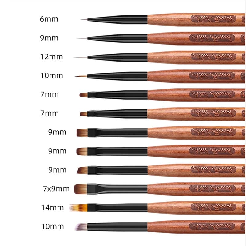 1/12PCS Pennelli per nail art Set Pennello per nail liner Penna per pittura per unghie Pennelli per gel UV acrilico Cristallo Ombre Strumento per manicure Pennello per unghie